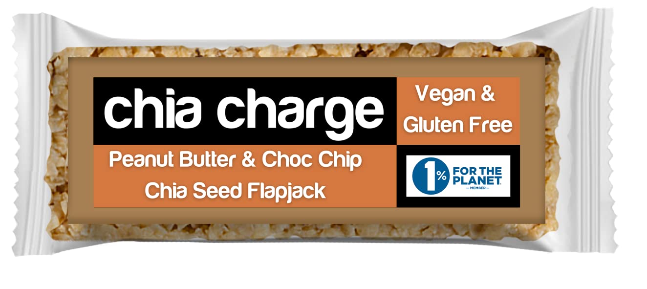 Energy Bars – Vegan & Gluten Free – Planted Based Mini Flapjacks (30g) – Palm Oil & Dairy Free – Pack of 18 (Peanut Butter and Choc Chip)