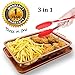 Copper Crisper Tray Set as Oven Oil Free Air Fryer-Non Stick Cookie Sheet and Fry Mesh Basket with Bonus Kitchen Silicone Tong