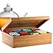 Bambüsi 8-Compartment Tea Storage Box | Crafted of 100% Natural Bamboo (Hinged Lid)