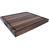 Large Cutting Board from American Walnut - A Butcher Block with Juice Groove for Easy Cutting of Meat and Juicy Veggies - Walnut Chopping Board - 20x16x1.5 inches