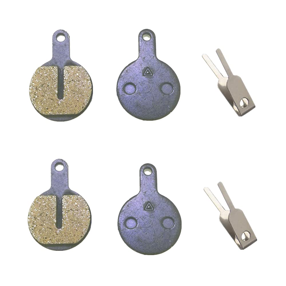 2 Pairs Bicycle Disc Brake Pads, with Springs & Securing Clips Bicycle Disc Brake Pads for Tektro Novela Lyra L10 11 IOX(Resin, Semi-Metallic, Sintered Metal)