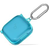 for Anker Soundcore P30i Case Cover, Clear TPU Protective Case Cover, Compatible with Anker Soundcore P30i Charging Case with Carabiner (Clear Blue)