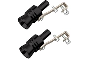 GOWXS LOUDER Aluminum Alloy Universal Turbo Whistle,Turbo Sound Exhaust Muffler Pipe Whistle Car Roar Maker, Car Tail Whistle,Car Blow off valve Tip Simulator Whistler (L_Black_2PCS)