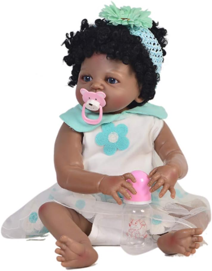 Prezzo NACHEN Reborn Bambola 57cm Nero Simulazione Bambino Realistico Silicone Bella Bambini Bambole Regalo Offerte