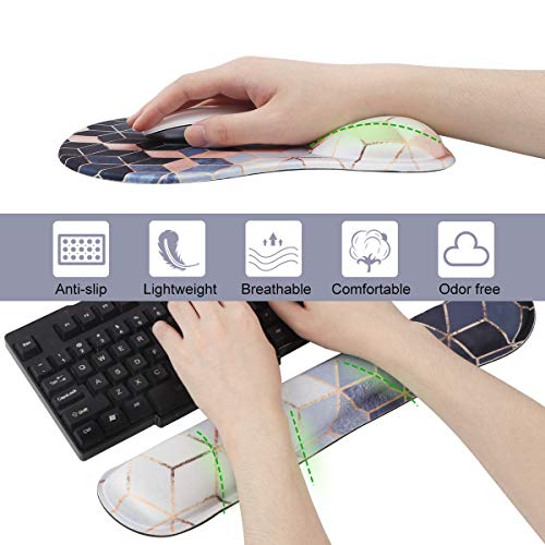 iLeadon Keyboard Wrist Rest and Mouse Pad with Wrist Support Gel Set