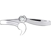 VIKI LYNN Semicolon Ring for Women 925 Sterling Silver Adjustable Open Thumb Ring with Cubic Zirconia Valentine's Day Engagement Birthday Jewelry Gift for Women, Her