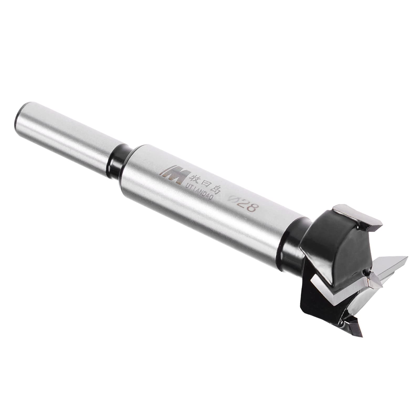Kozelo Forstner Drill Bit - [28mm] Tungsten Carbide Auger Opener for Wood Furniture Hinge Woodworking Use, Round Shank, Black — image 1
