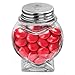 Luffy Heart Jar: Beautiful heart shape: Thick strong glass: Tight seal with metal cap: Sturdy base: Use for party favors, candy, Marimo balls, Aromatherapy Oils, Bath salts, spices and DIY projects!
