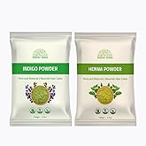 Henna and Indigo Powder for Hair Color, Growth - 200g (100g Each), Pure and Natural Hair Dye