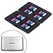 Honsky Aluminum UHS-I SD Micro SD SDHC SDXC TF SecureDigital Memory Card Carrying Case Holder Organizer Box Keeper for Computer Camera Media Storage Organization, Silver