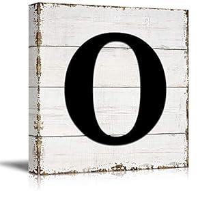 Canvas Wall Art English Letter Wood Background Home Wall Decorations for Bedroom Living Room Paintings Canvas Prints Framed - 12x12 inches