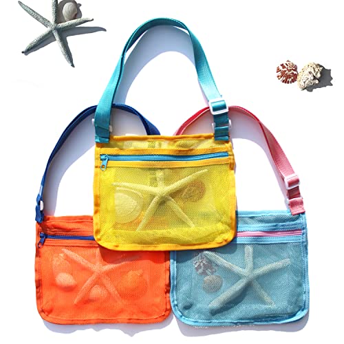 Beach Toy Bags Colorful Mesh Seashell Bags – Shell Collecting