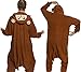 Silver Lilly Adult Pajamas - Plush One Piece Cosplay Monkey Animal Costume (XL)