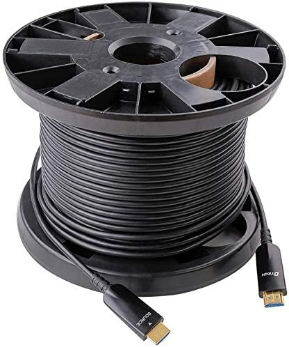 DTECH Fibre Optic HDMI Cable 50m Support 4K 30Hz and 1080p 60Hz HD Video 3D ARC HDCP CEC HEC Projector High Speed (164 Feet, Black)