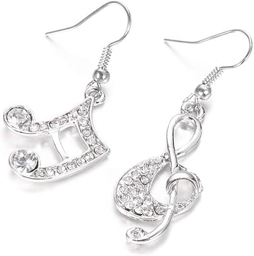 Amazon Pulabo ファッション音楽ノート高音部記号ラインストーンブラブラフックイヤリング女性 のパーティージュエリークリエイティブで便利 かっこいい 高度な ネックレス 通販