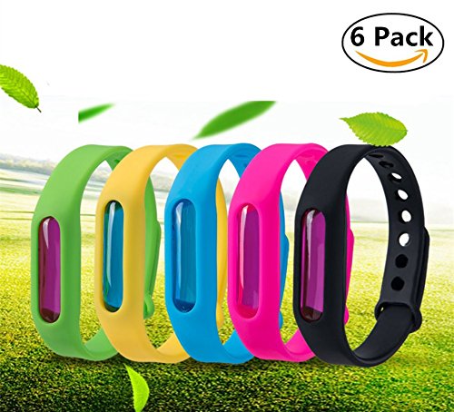 6 Pack Natural Deet Free Anti Mosquito Insect & Bug Repellent Bracelet Band Safe for Kids & Adults Travel Size Repellent Outdoor Mosquito Control a Must Have Camping Hiking Fishing Accessories