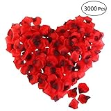 Rose Petals, ETEREAUTY 3000Pcs Red Silk Petals for Wedding, Romantic Night Party Decoration and Valentine's Day Dark Red