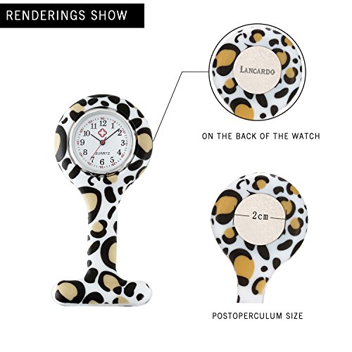 Women Girls Nurse Watches Hygienic Lapel Pin-on Brooch Flower Silicone Cover Medical Doctor Paramedic Hanging Fob Watch