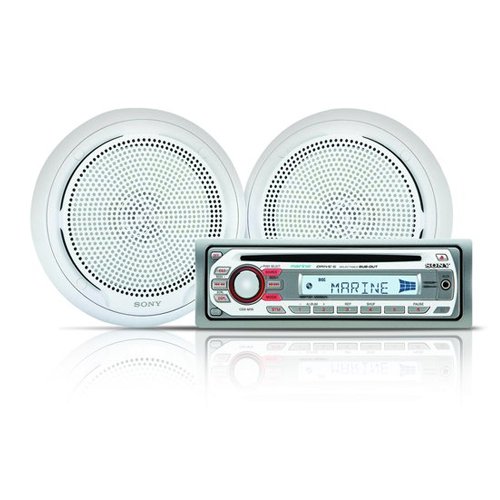 UPC 027242243637, Sony CDXM10 Marine CD Receiver Slot and XSMP1610W Pair Sony Marine 6.5-Inch Dual Cone Speakers