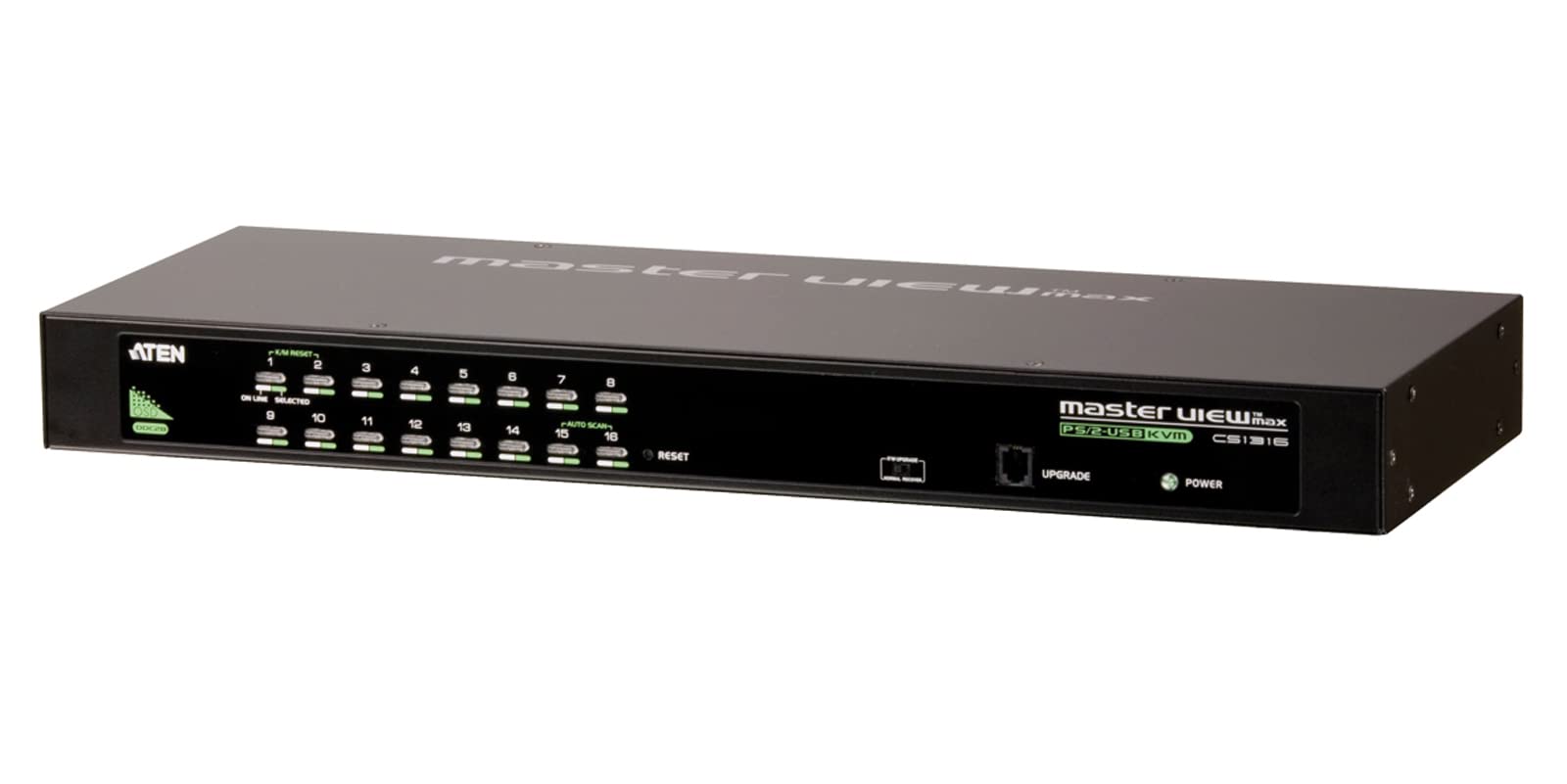 ATEN Economical 16-Port PS/2-USB KVM Switch CS1316 (up to 2048 x 1536) controls 16 computers; cascade up to 2 levels & control up to 256 computers, Two level password security, for desktop/rack mount