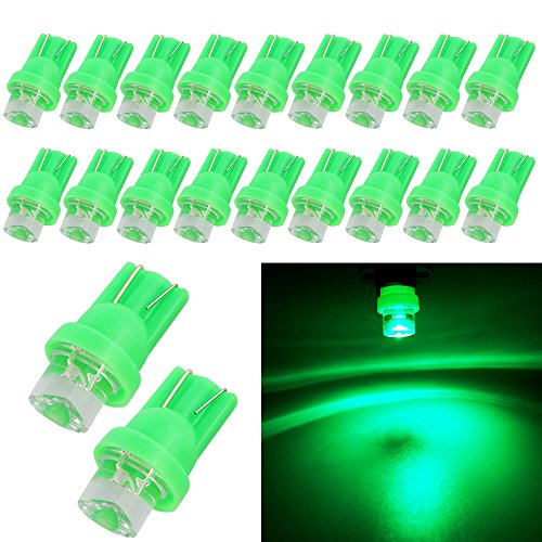 Grandview Green W5W 194 168 175 2825 T10 Wedge LED Bulbs 8000K 12V License Plate Side Marker Door Courtesy Interior Map Dome Lights for Car Truck Motorcycle Scooter Trailer RV Boat Marine 20-Pack