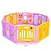 Costzon Baby Playpen, Kids 8 Panel Foldable Kids Safety Activity Center Playard w/Non-Slip Rubber Mats, Adjustable Shape, Picture House, Play Phone, Portable for Indoor Outdoor (Pink, 8 Panel)