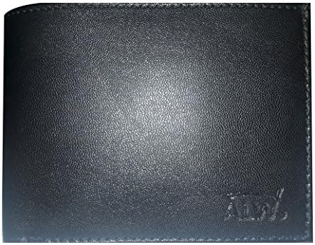 ALW Faux Leather Mens Bi Fold Wallet (Black)