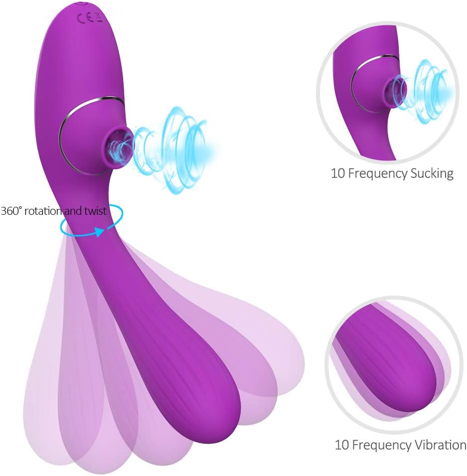Woman Erotǐc Toy Sucking Clǐt-Oral Sucking Vǐb-Rat-ors,10 Frequencies G Spót Vǐbr-ATO-rs & Nǐpple Stim-ula-tor with Suction T-Shirt
