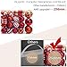 AMS 81ct Christmas Ball Ornaments Holiday Tree Decorations in a Reusable Hand-Help Gift Box for Xmas Tree Decor(Red)