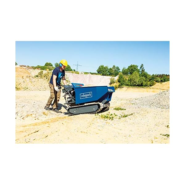 Scheppach DP6500 Benzin Ketten Dumper | 500 kg Zuladung | 4-Takt Benzin Motor mit 8 PS & 270ccm | 3x Vorwärts- / 1x… – Bild 6
