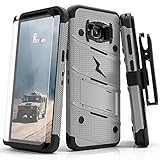 Samsung Galaxy S8 Case, Zizo [Bolt Series] w/ [Samsung Galaxy S8 Screen Protector] Kickstand [Military Grade DropTested] Holster Belt Clip - Galaxy S8