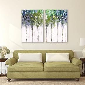 BRAND_NAME2 Piece Abstract Trees Home Art x2 Panels