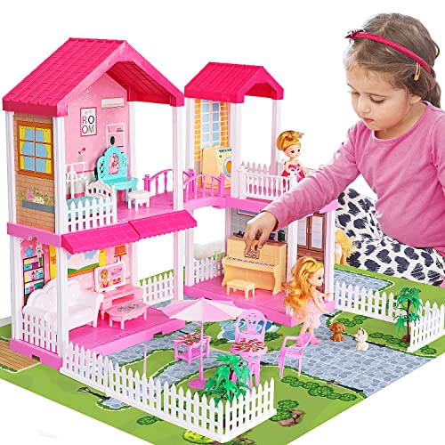 TOY Life Pink Princess Doll House Barbie Doll House 35 Year Old Girls Doll House Furniture
