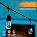 48 FT Weatherproof Outdoor String Lights - 15 Hanging Sockets - Perfect Patio Lights - Commercial Grade - 16 11 Watt S14 Dimmable Incandescent Bulbs Included