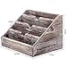MyGift Decorative 4 Compartment Vintage Brown Torched Wood Finish Mail Sorter/Office Desk Stationery Organizer