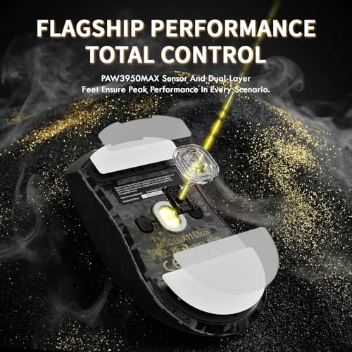 ATTACK SHARK X11 ULTRA Wireless Gaming Mouse With C06 Ultra LED Cable, Carbon Fiber, 54L15 MCU, PAW3950MAX Sensor, Super Light 63g, 8000Hz, BT/2.4G Wireless/Wired, 42000 DPI