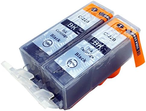InTeching PGI-220/ CLI-221 Compatible Printer Ink Cartridges Replacement for Canon PIXMA iP3600 iP4600 iP4700 MP560 MP620 MP620B MP640 MP980 MP990 MX860 MX870 and More (PGBK, 2 Packs)