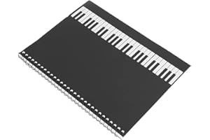 50 Pages Musical Notation Staff Notebook, Music Manuscript Writing Paper (black piano pattern)