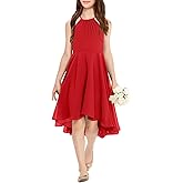 Galawaqe Fancy Kids Girls Junior Bridesmaid Dresses Girl Sleeveless Backless Crossed Straps Dress Wedding Prom Party Gowns