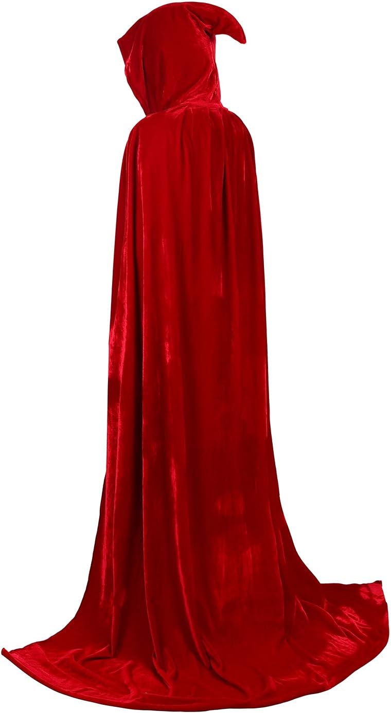Haorugut Velvet Cape Hooded Witch Costumes Cloak