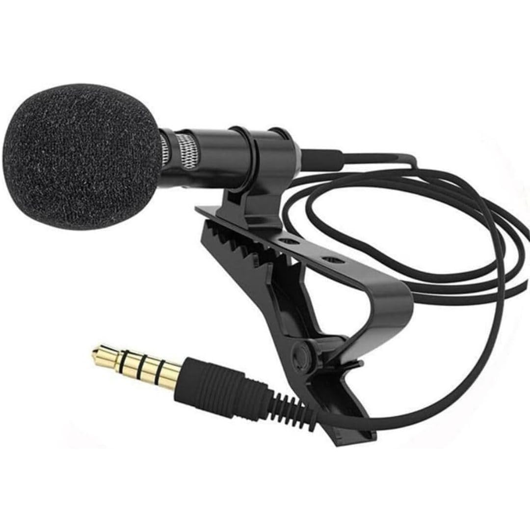 Lavalier Lapel Microphone,¬ Clip-on Lapel Omnidirectional Condenser Mic with 3.5mm Jack for Phone PC Laptop DSLR Camera Recording Podcast, Interview, Voice Dictation, Video Conference