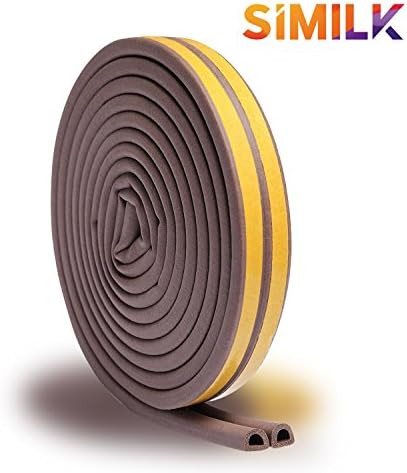 SIMILK Door window Anti-collision Self Adhesive Rubber Weatherproof Seal for Cracks and gaps,3/8-Inch x 1/4-Inch x 20-Feet.