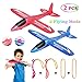 MIMIDOU 2 PCS Slingshot Planes 2 Flight Mode Glider Plane 2 Ways to Play Outdoor for Kids Good styrofoam Airplane as Gift.