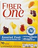 General Mills, Fiber One, Assorted Fruit, Fruit Flavored Snacks, 0.8oz pouch, 10 Count box (Pack of 4)