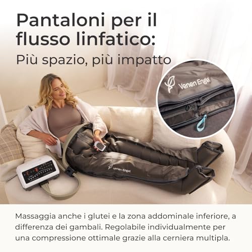 Venen Engel 12 x High Quality Massage Therapists with Lymphatic Trousers, 12 Removable Inner Chambers, Individually Adjustable Chamber Pressure, 8 Massage Programs