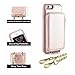 ZVE Wallet Case for Apple iPhone 6s and iPhone 6, 4.7 inch, Leather Wallet Case with Crossbody Chain Credit Card Holder Slot Zipper Pocket Purse Wrist Strap Case for Apple iPhone 6 / 6s - Rose Gold