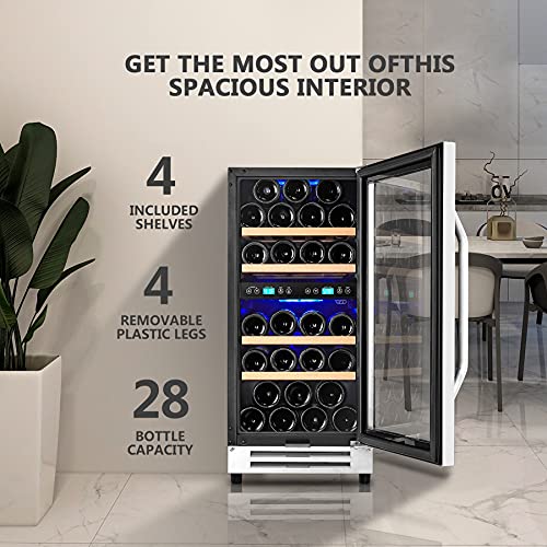 Karcassin 15 Inch Wine Cooler Refrigerator, Mini Fridge 28 Bottle