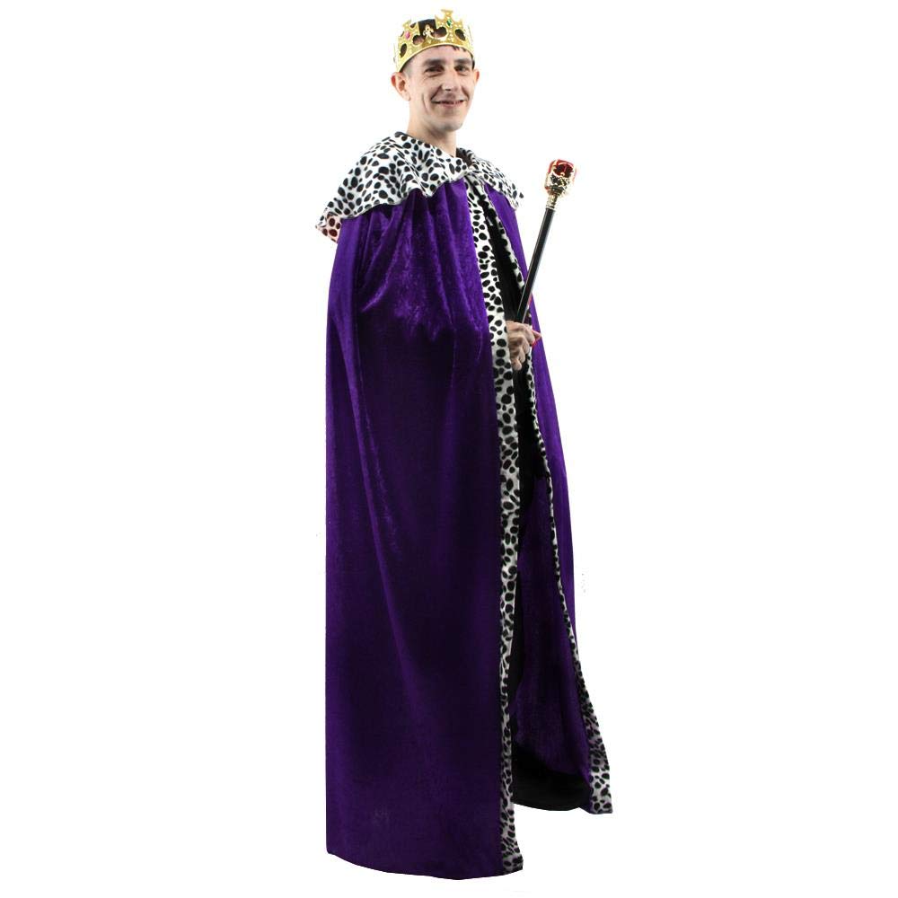The Dragons Den Adults Purple Royal King Queen Robes & Crown 3 Wise Men Nativity Fancy Dress Costume [One Size]
