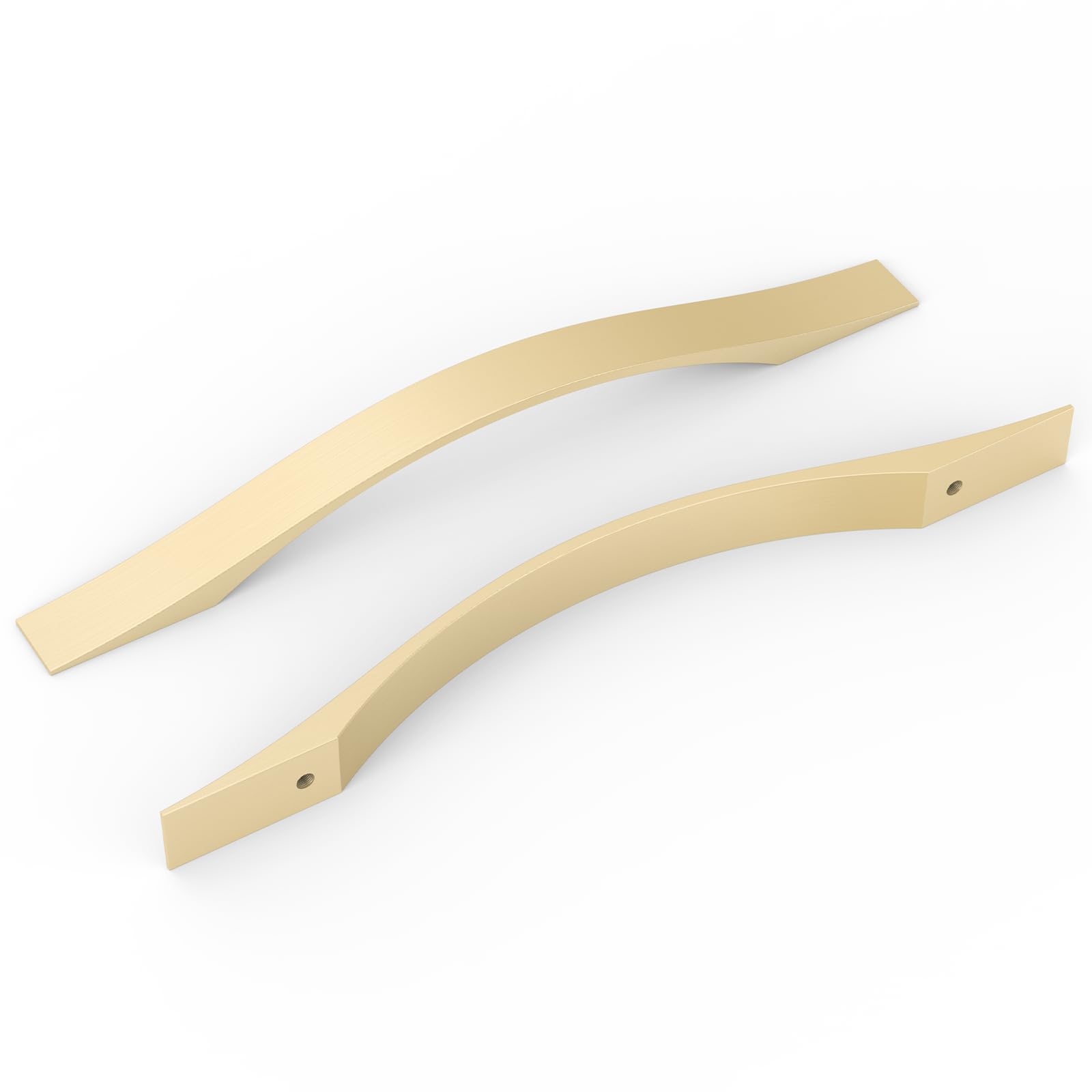 FURNIWARE Pack of 10 Brass Kitchen Handles, D-Shape Drawer Pulls 160mm(6.3 Inch) Hole Center, Hardware Modern Kitchen Cabinet Door Handles, for Kitchen and Bathroom Cabinets Cupboard