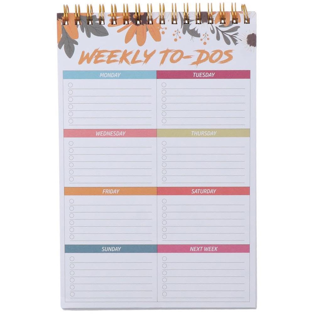 Risedot 50 Sheets Weekly Planner Notepad, Floral Daily Planners Undated Weekly To Do List Planning Pad